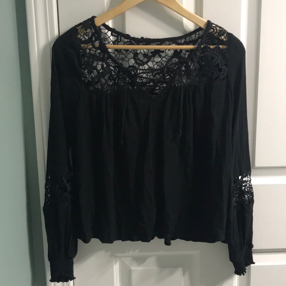 Black Crochet Top